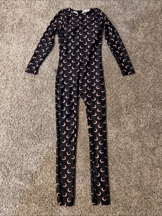Marine Serre Pants - Marine Serre Black Crescent Moon Print Jumpsuit